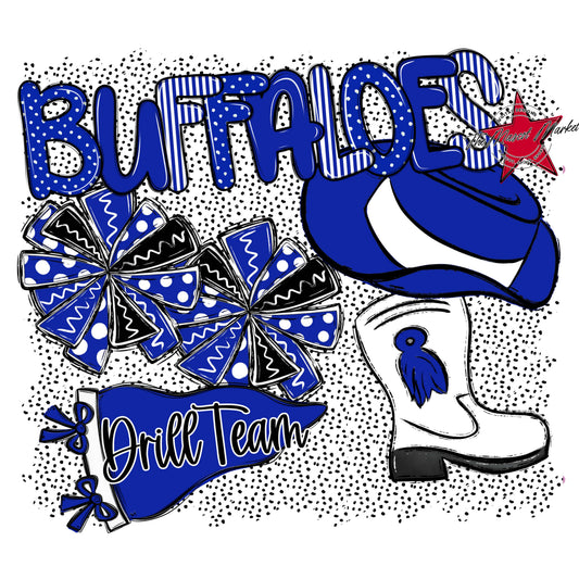 Buffaloes Drillteam Spirit-Royal Blue
