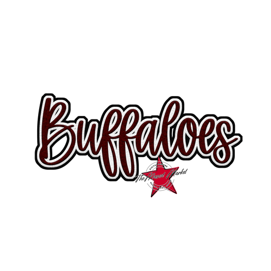 Buffaloes Faux Chenille Patch-Maroon