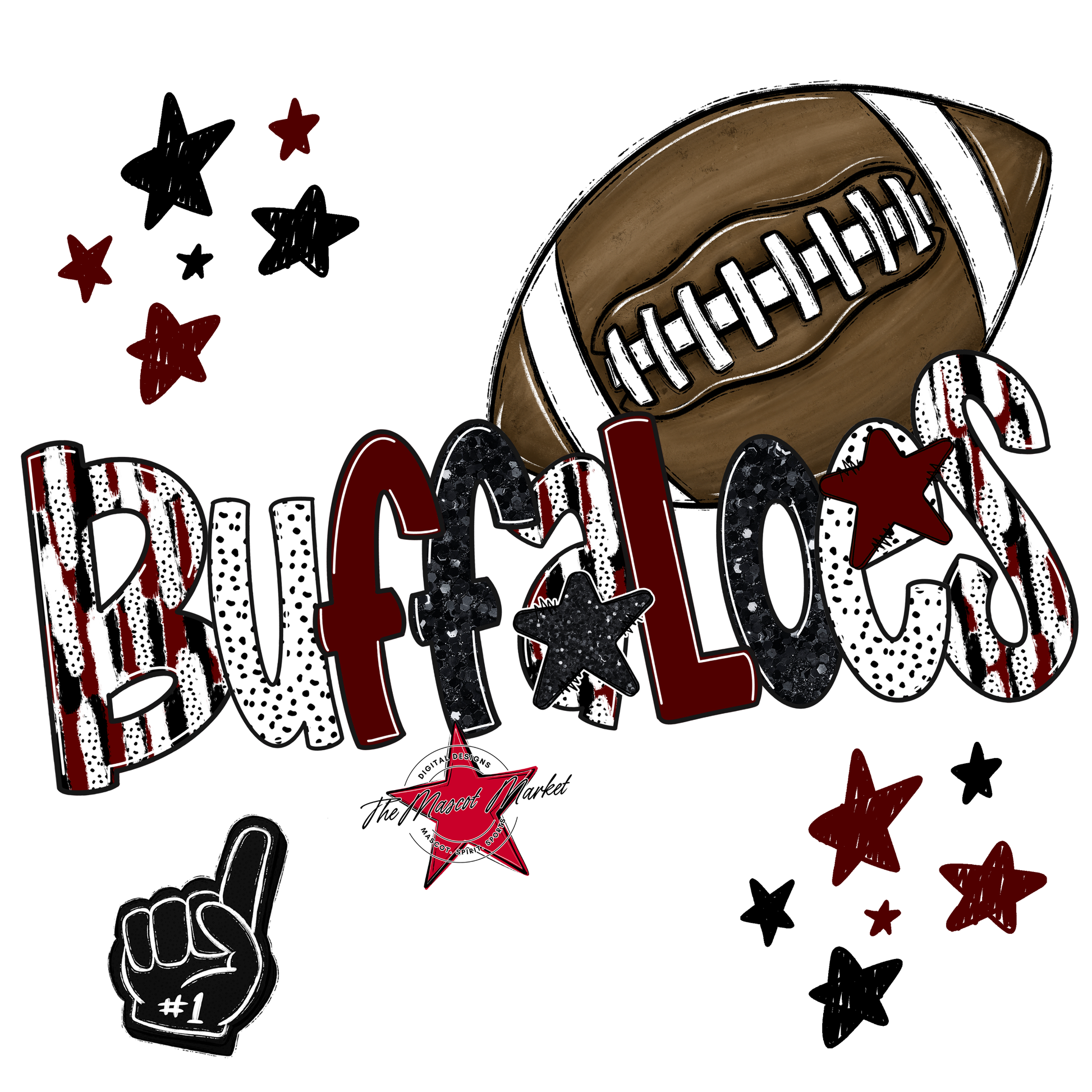 Buffaloes Football Scrape-Maroon