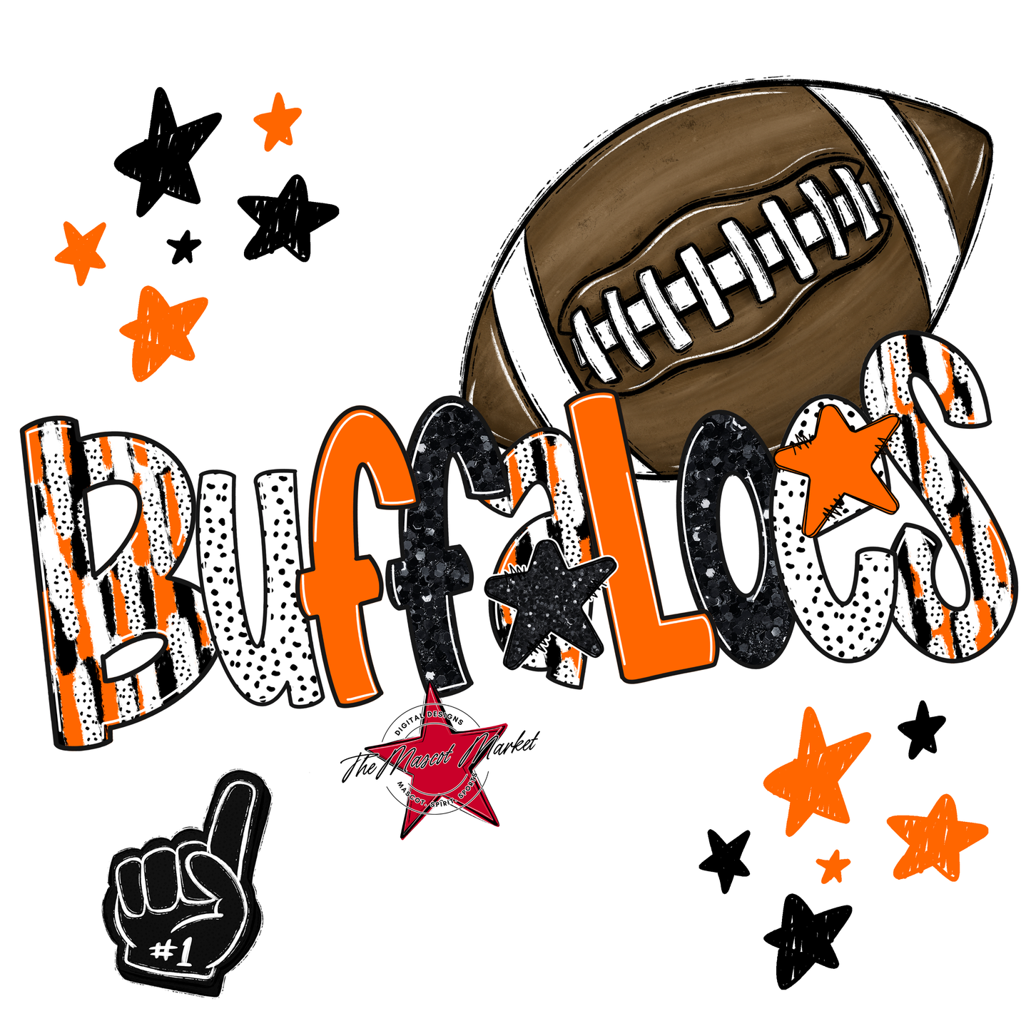 Buffaloes Football Scrape-Orange