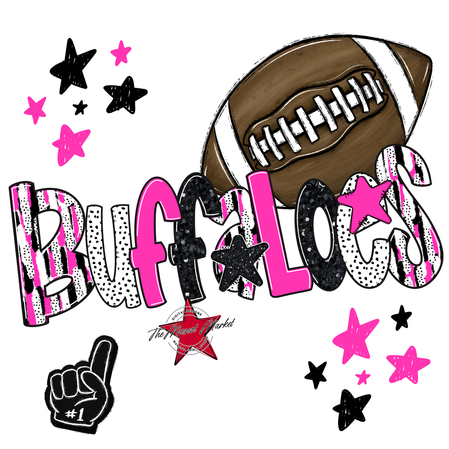 Buffaloes Football Scrape-Pink