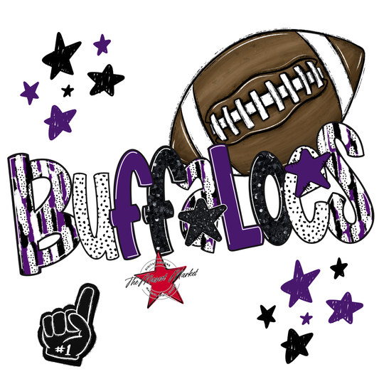 Buffaloes Football Scrape-Purple