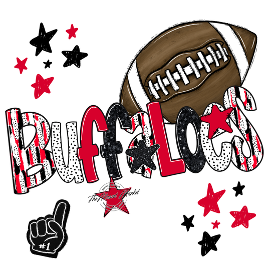 Buffaloes Football Scrape-Red