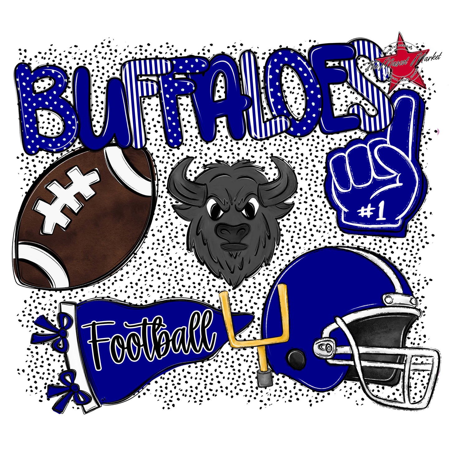 Buffaloes Football Spirit-Blue