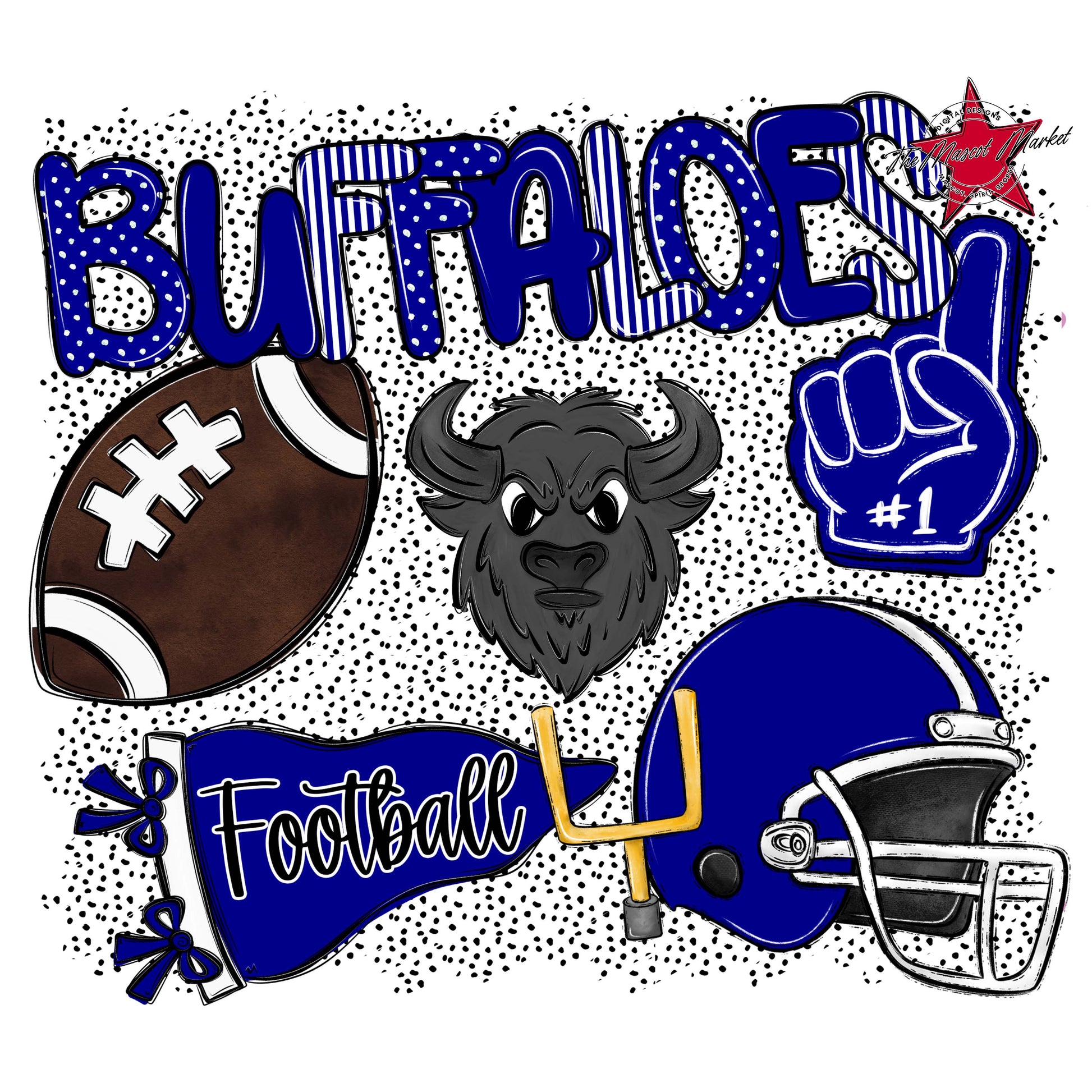 Buffaloes Football Spirit-Blue