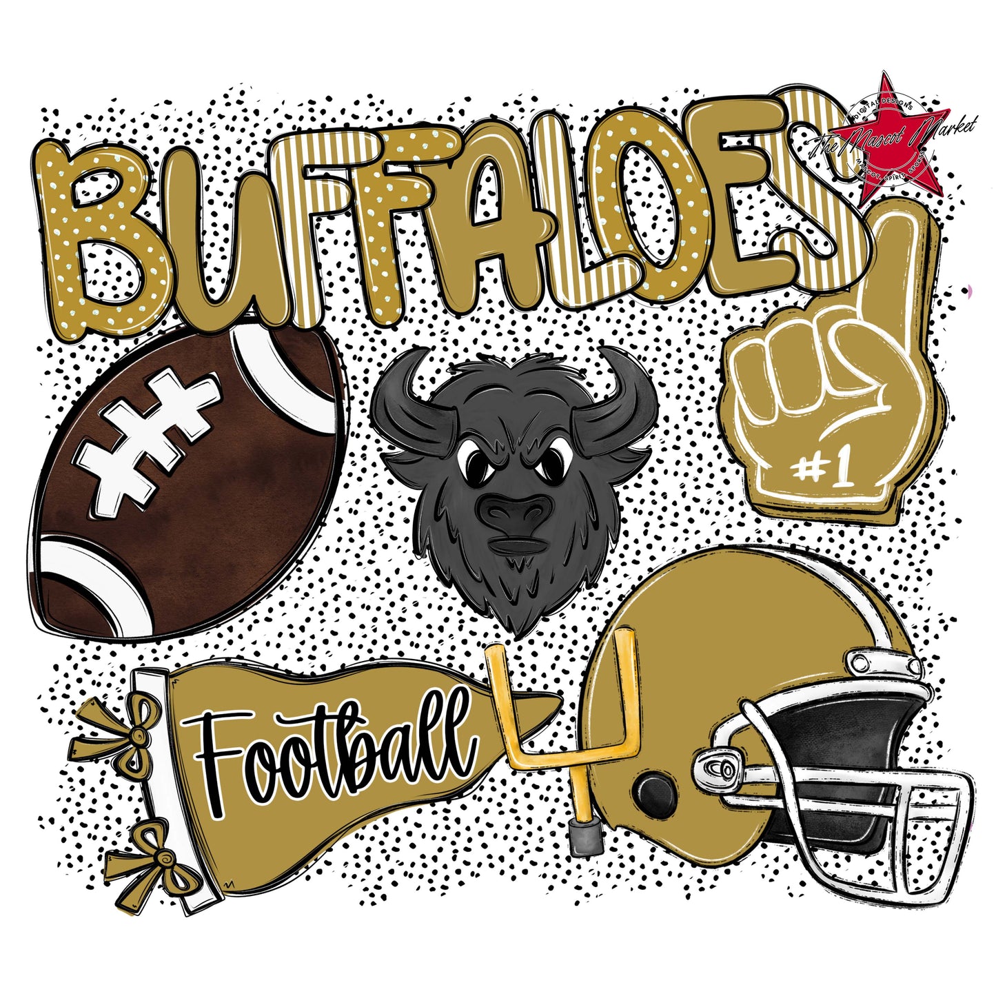 Buffaloes Football Spirit-Gold