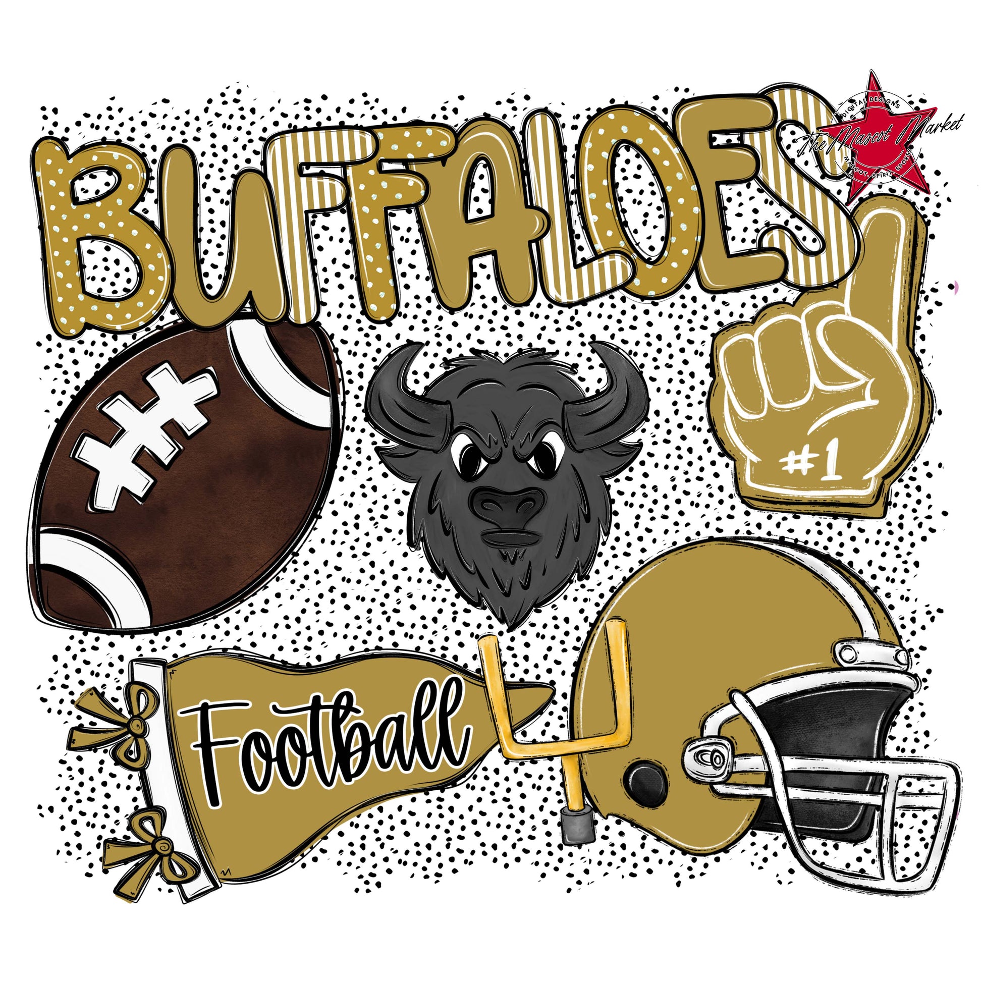 Buffaloes Football Spirit-Gold