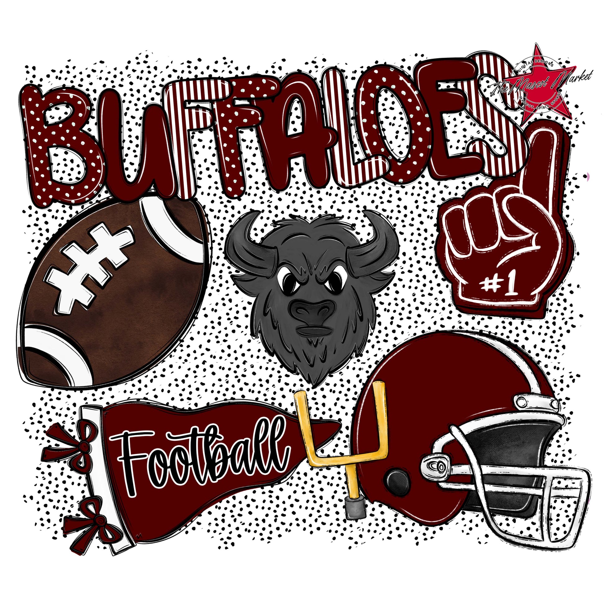 Buffaloes Football Spirit-Maroon