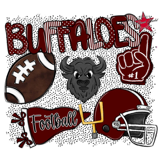 Buffaloes Football Spirit-Maroon