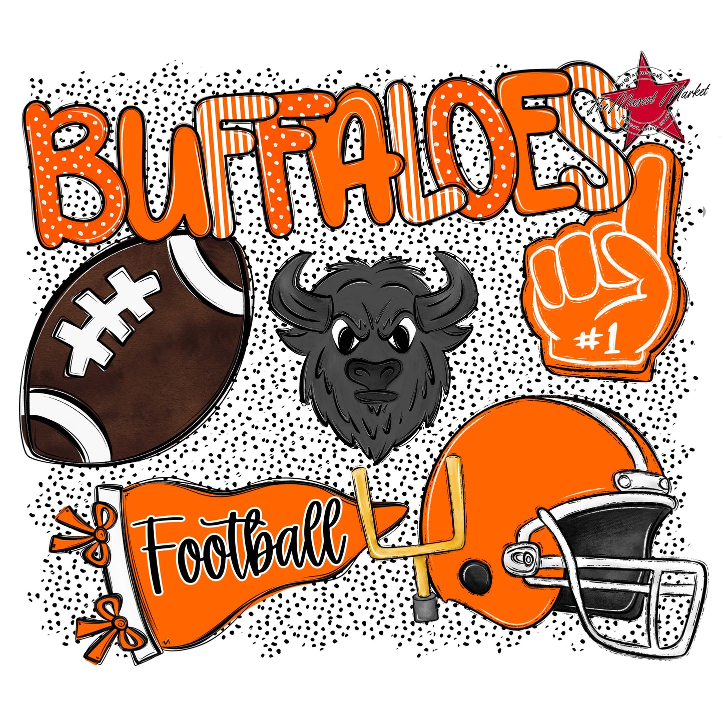 Buffaloes Football Spirit-Orange