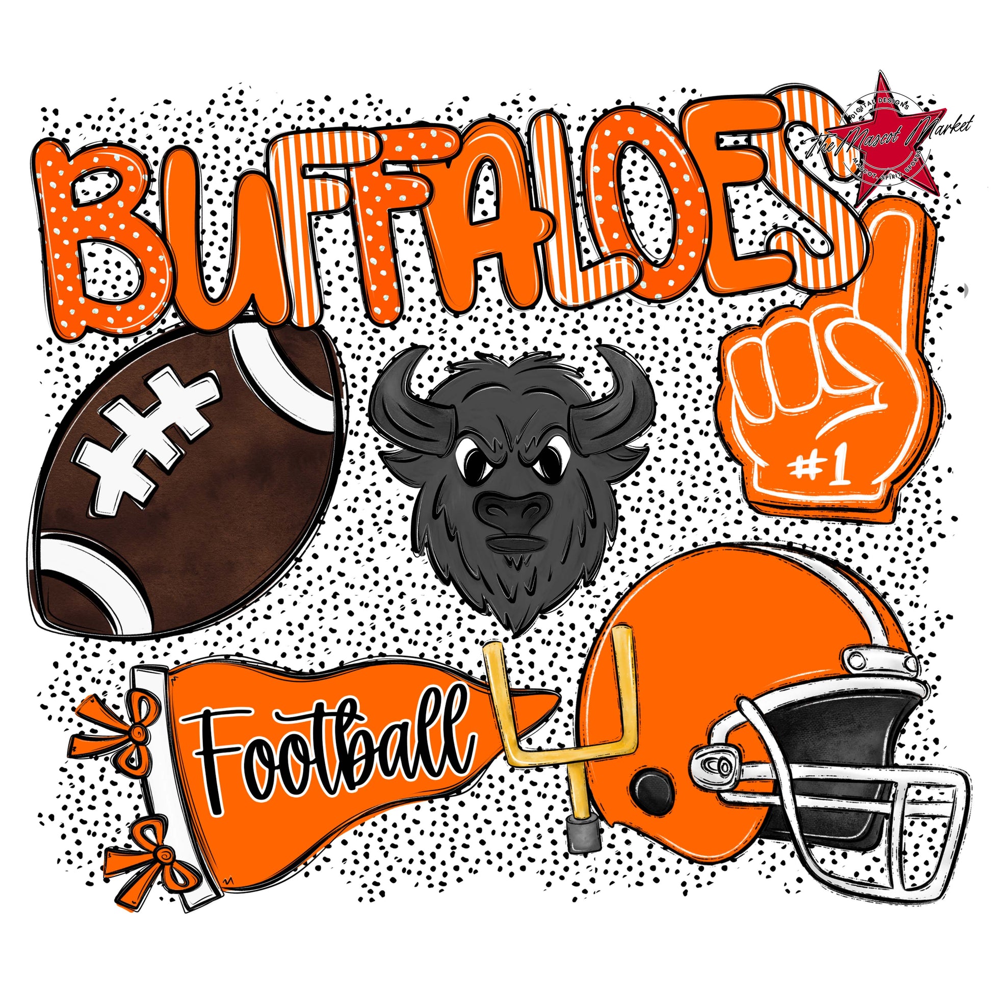 Buffaloes Football Spirit-Orange