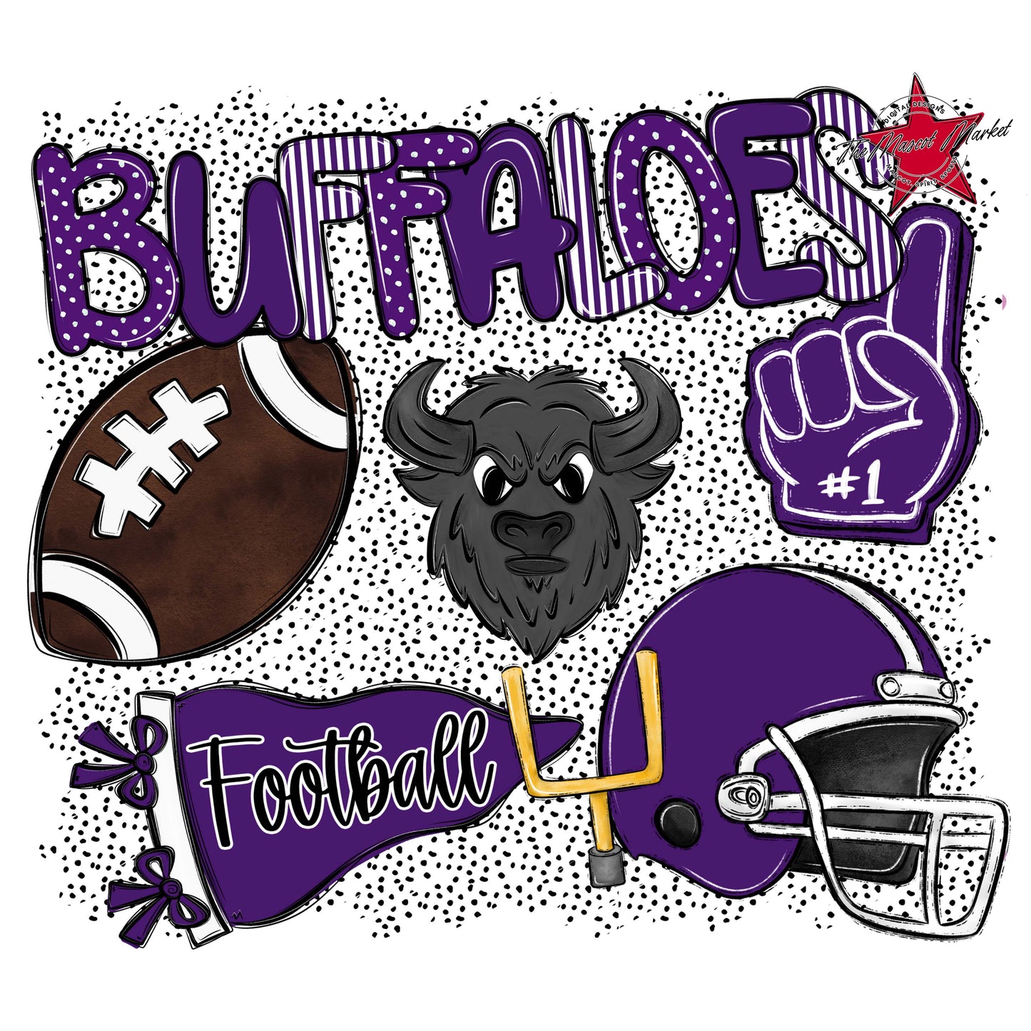Buffaloes Football Spirit-Purple