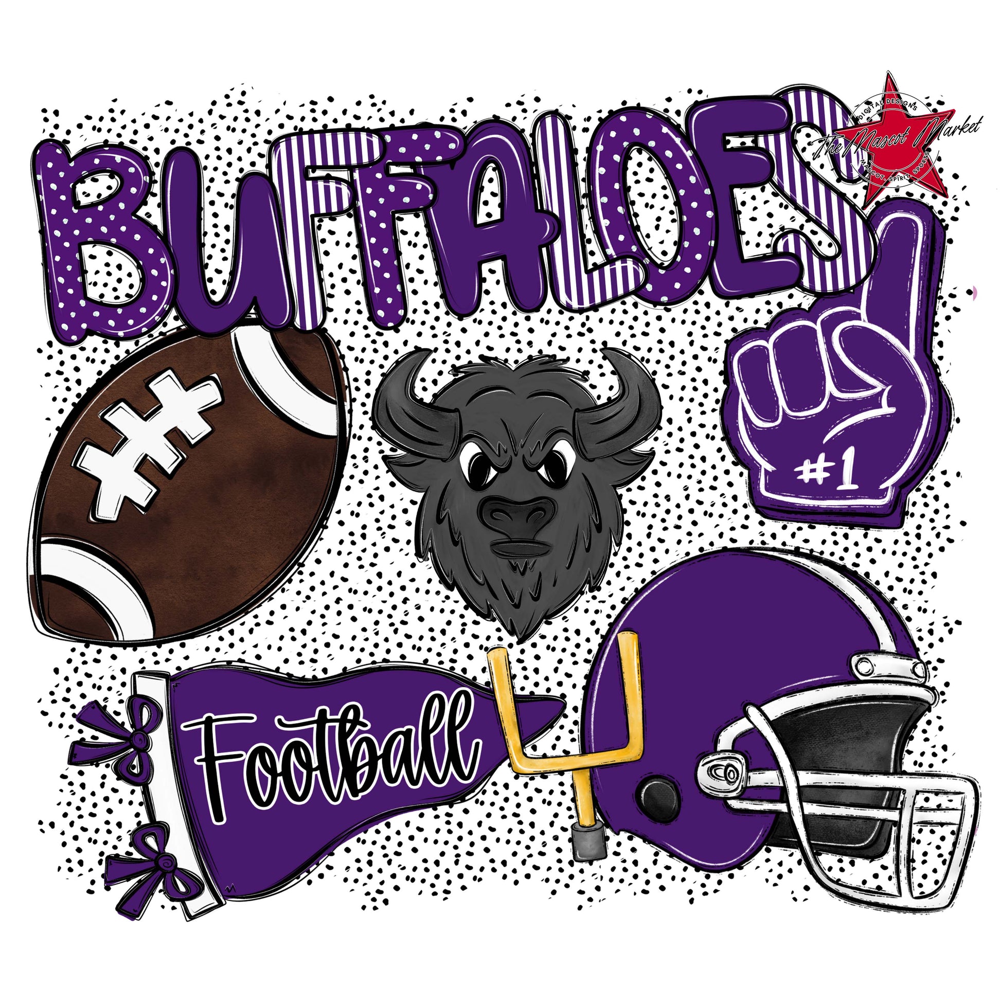 Buffaloes Football Spirit-Purple