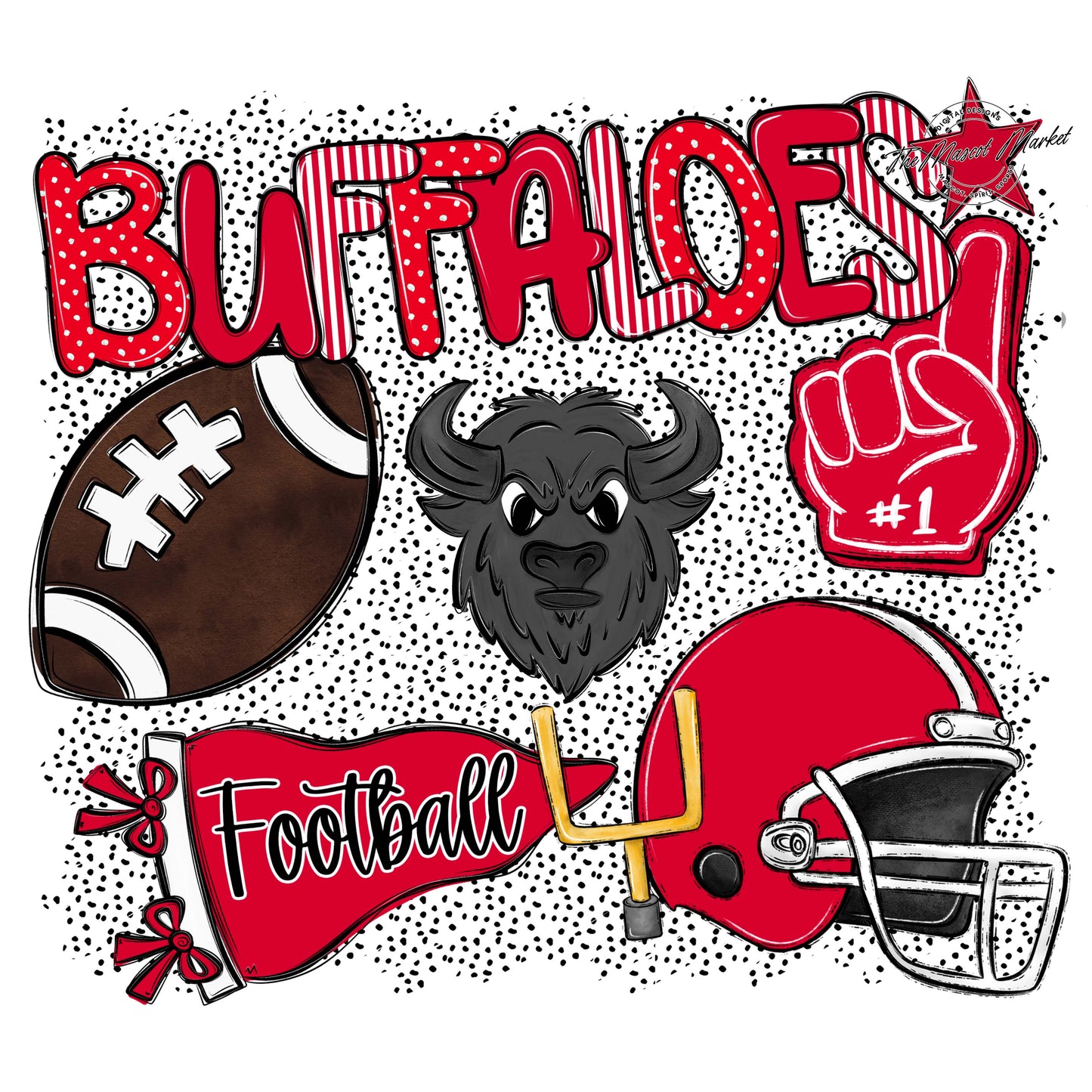 Buffaloes Football Spirit-Red