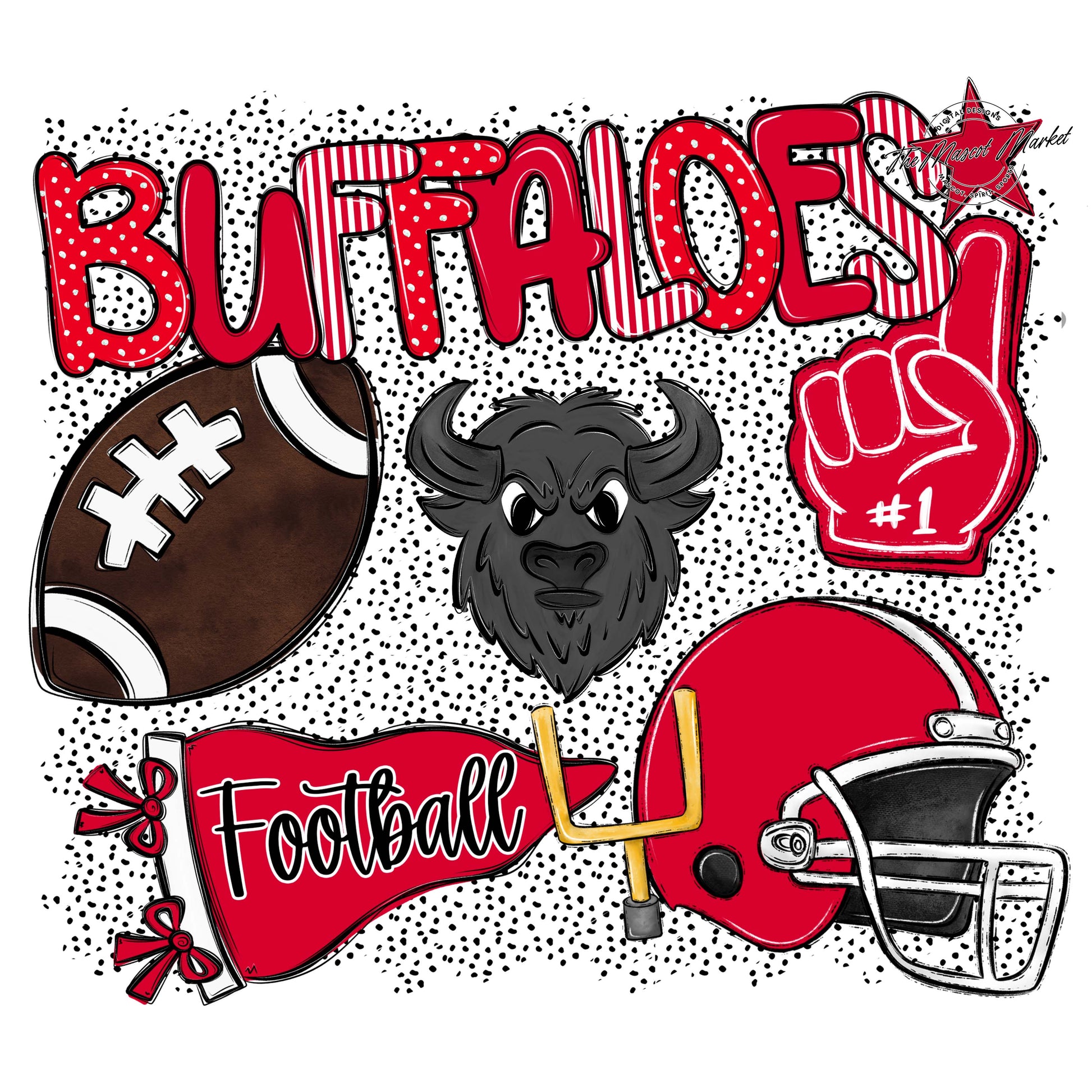 Buffaloes Football Spirit-Red