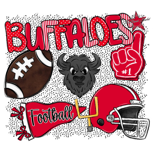 Buffaloes Football Spirit-Red