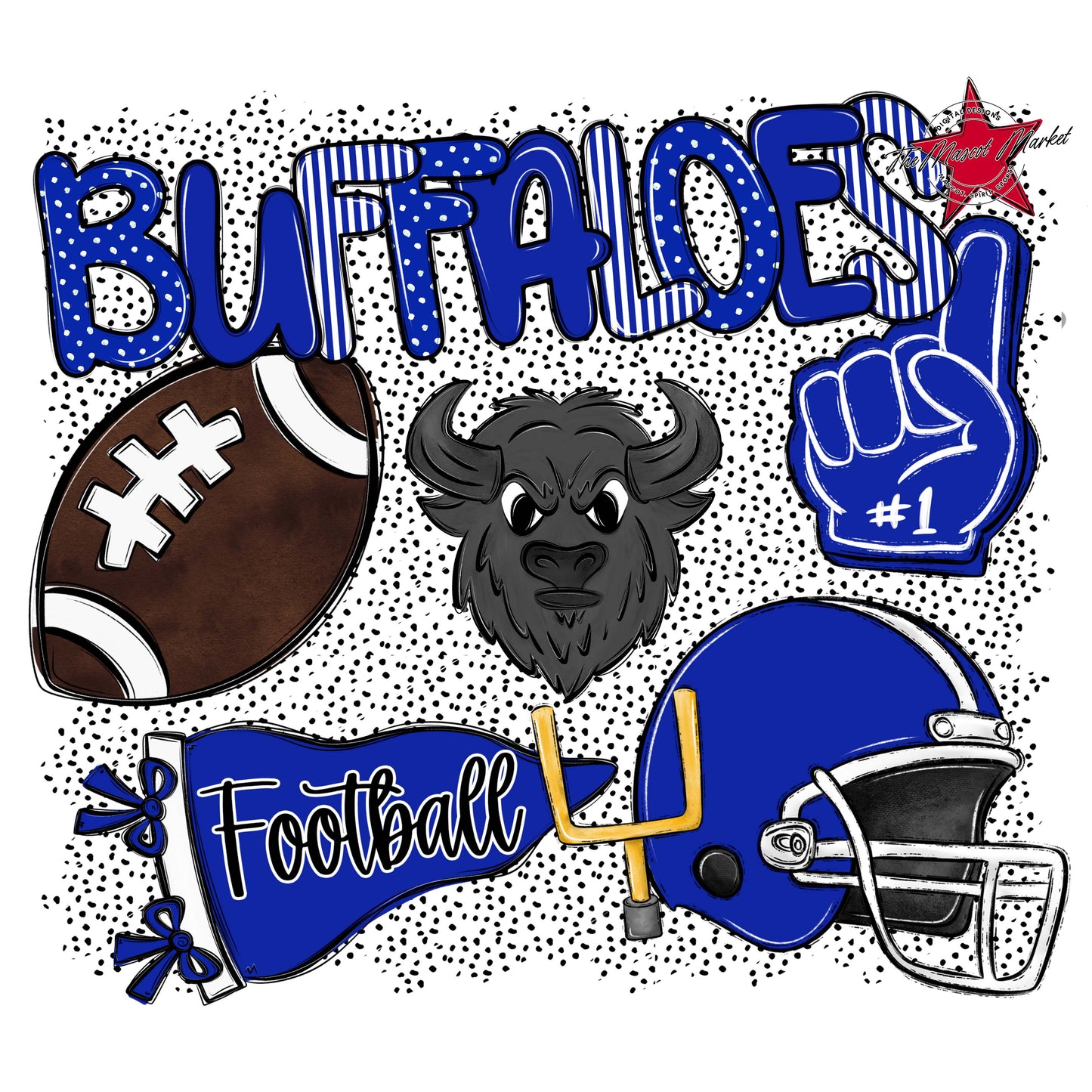 Buffaloes Football Spirit-Royal Blue