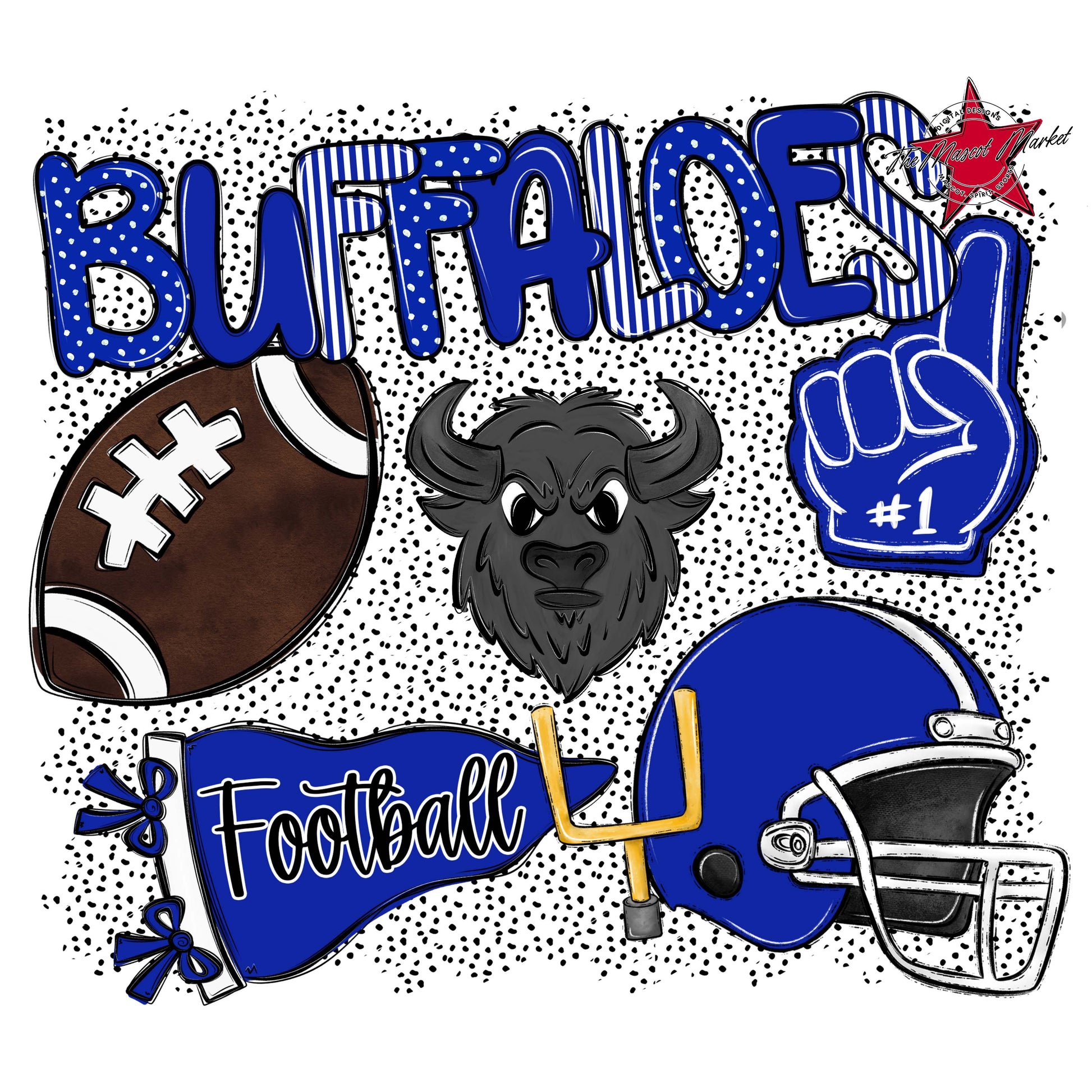 Buffaloes Football Spirit-Royal Blue