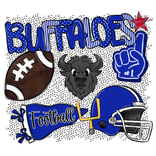 Buffaloes Football Spirit-Royal Blue