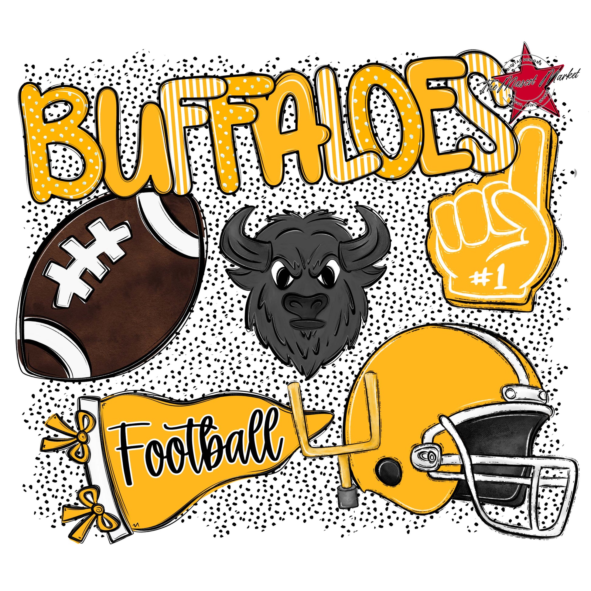 Buffaloes Football Spirit-Yellow
