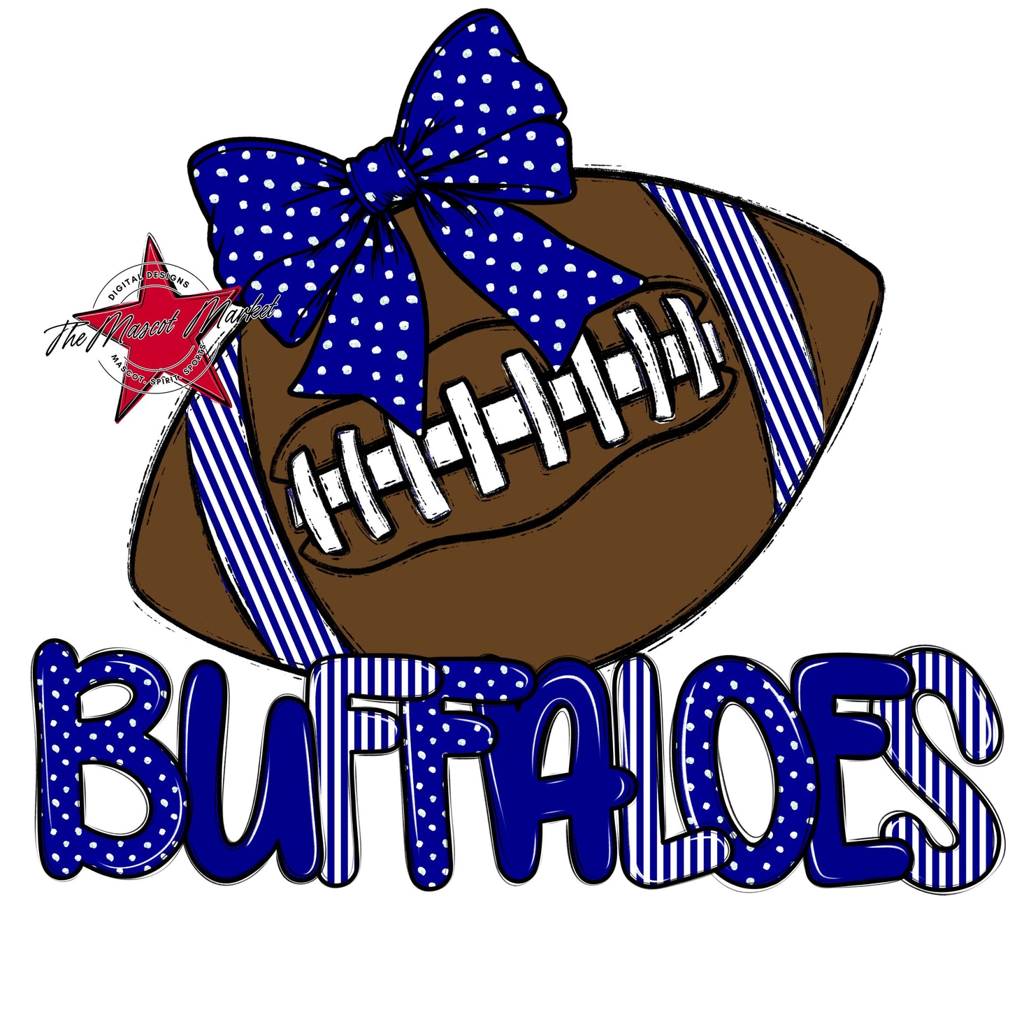 Buffaloes Football Spirit Design-Blue