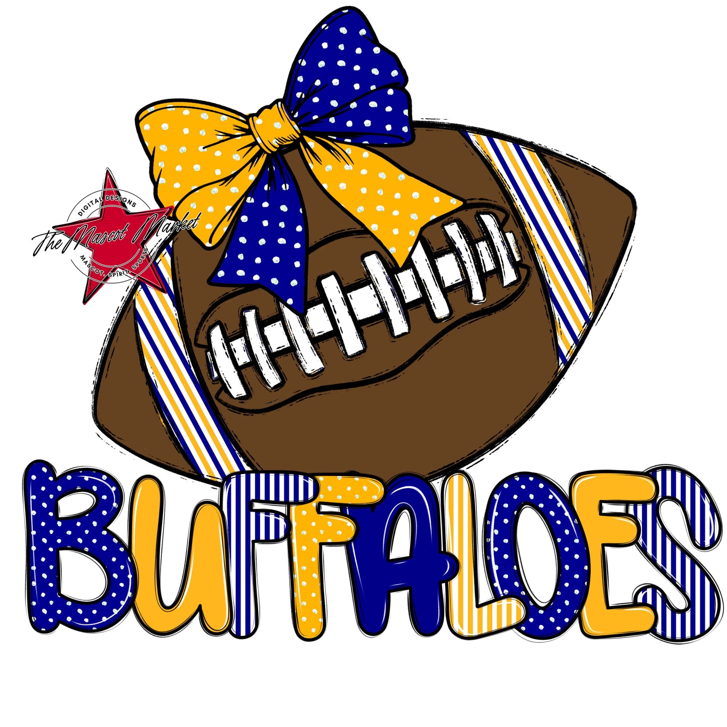 Buffaloes Football Spirit Design-Blue & Yellow