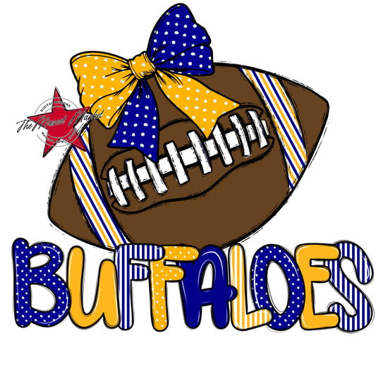 Buffaloes Football Spirit Design-Blue & Yellow