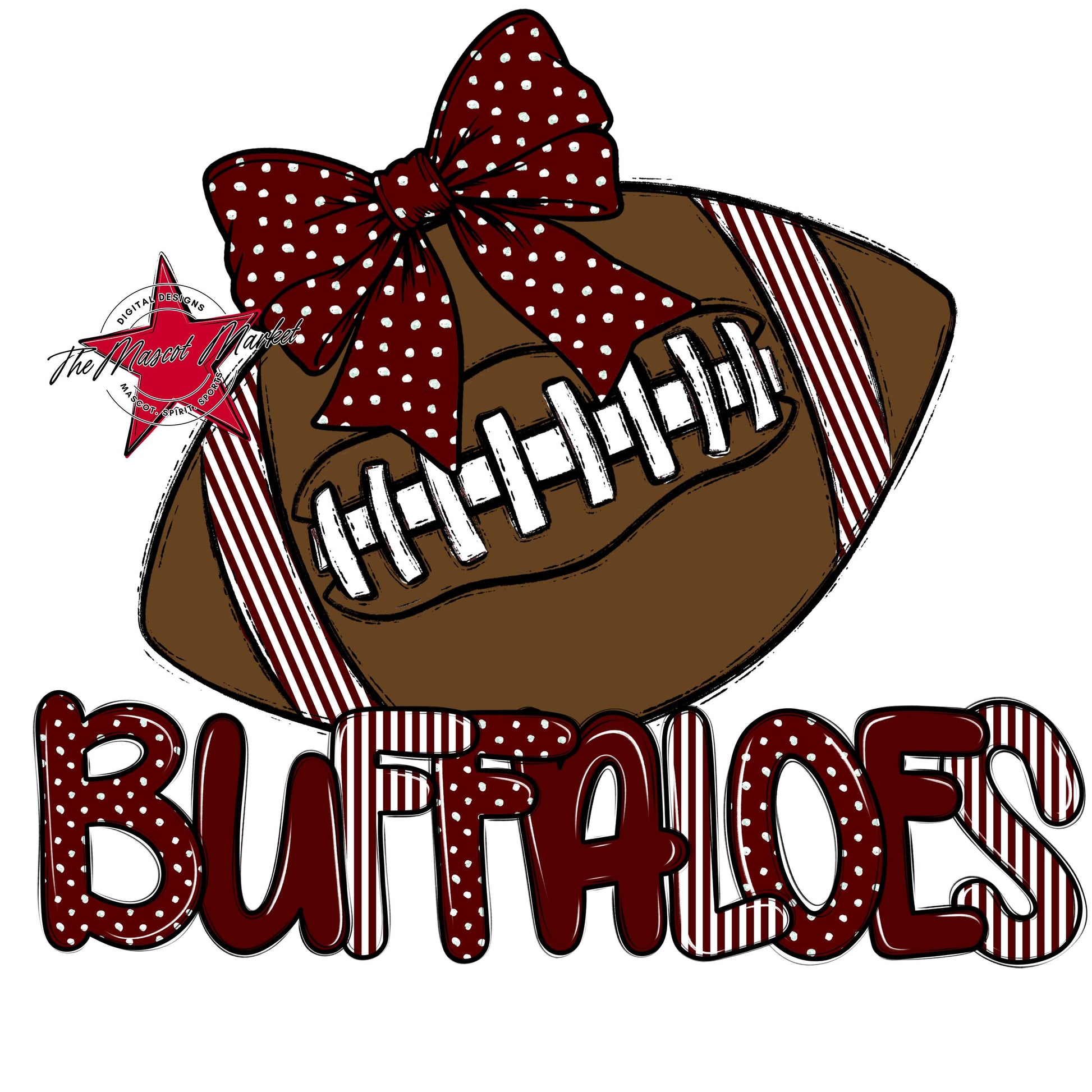 Buffaloes Football Spirit Design-Maroon