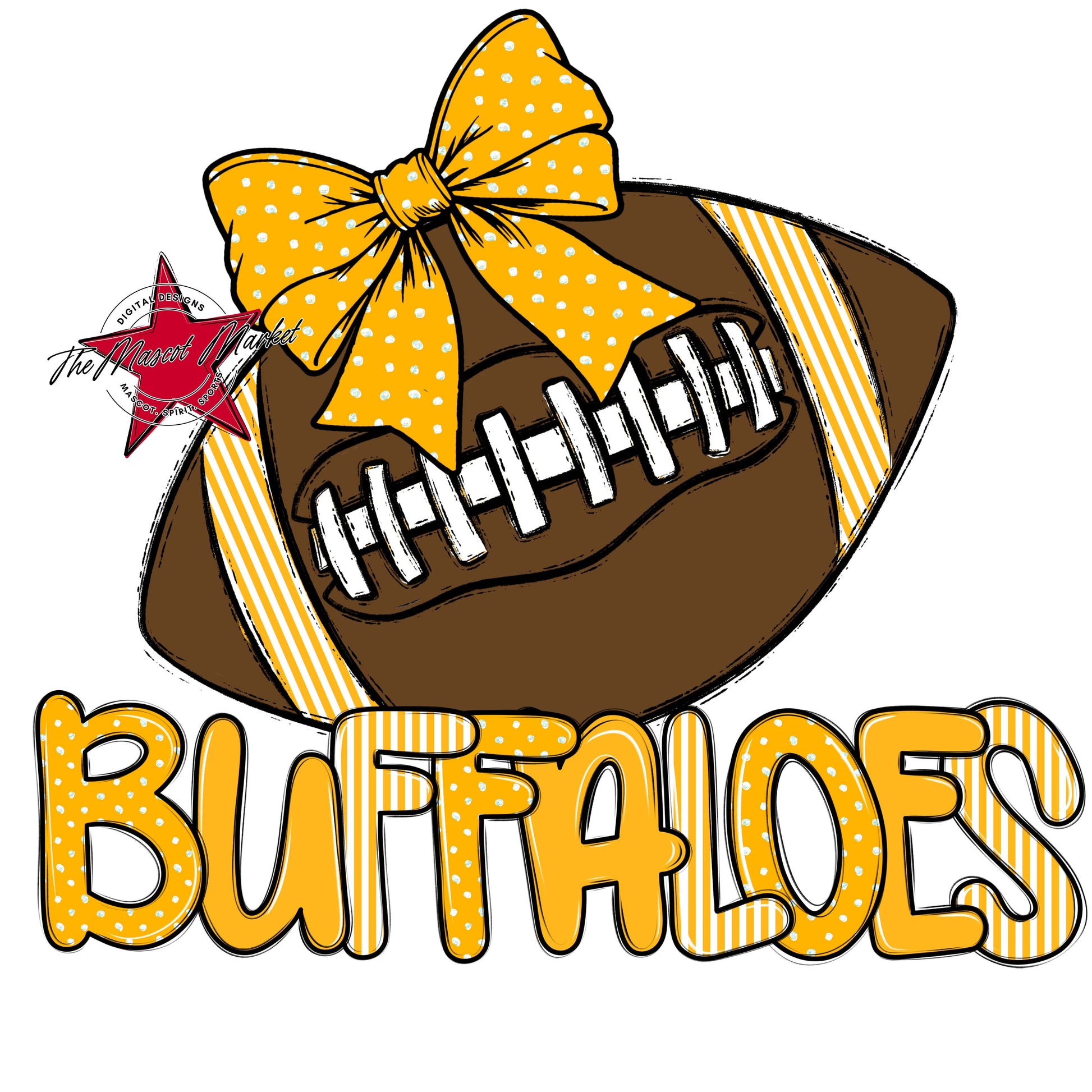 Buffaloes Football Spirit Design-Yellow