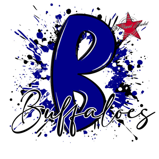 Buffaloes Mascot Splatter-Blue