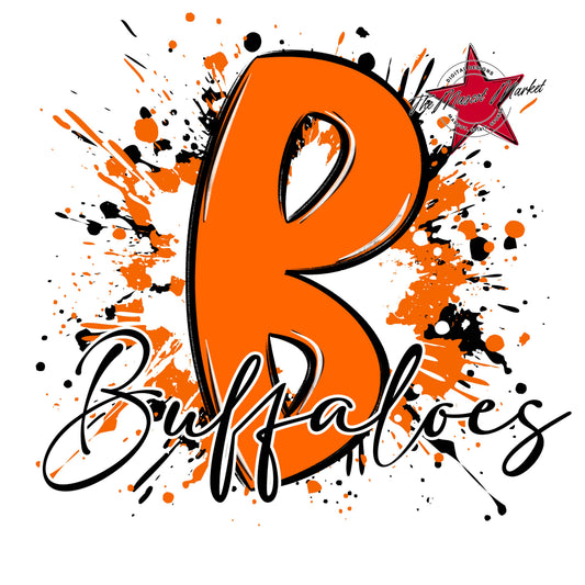 Buffaloes Mascot Splatter-Orange