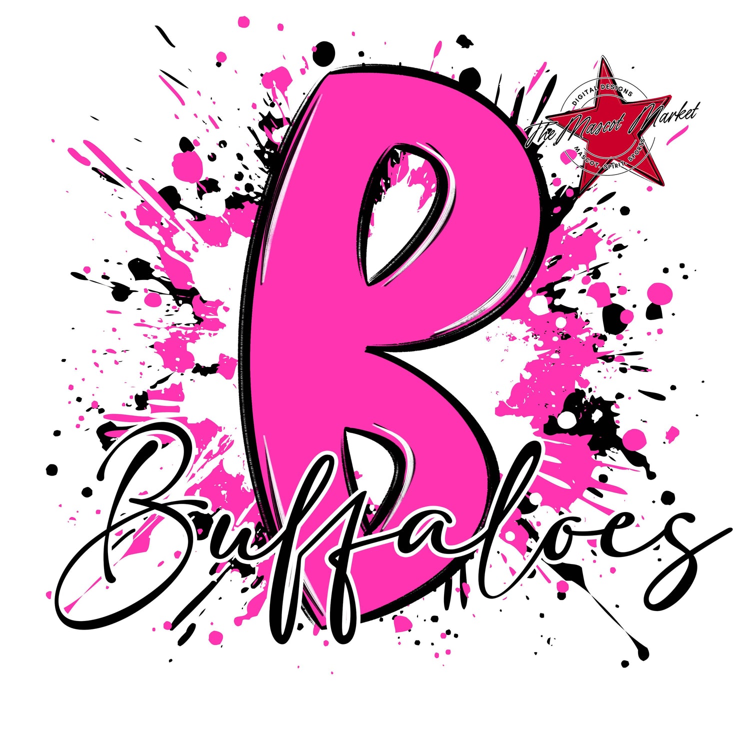 Buffaloes Mascot Splatter-Pink
