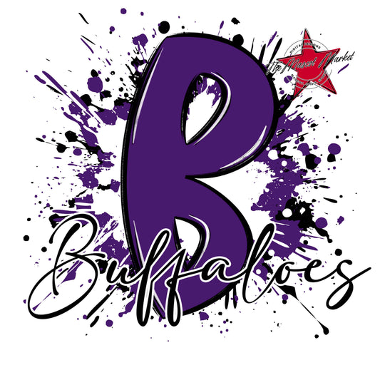 Buffaloes Mascot Splatter-Purple