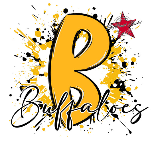 Buffaloes Mascot Splatter-Yellow