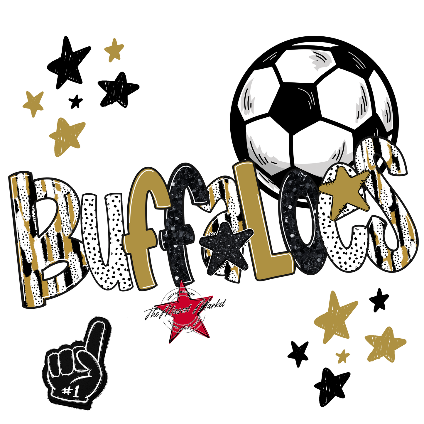 Buffaloes Soccer Scrape-Gold