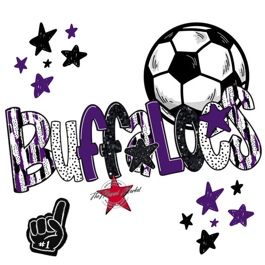 Buffaloes Soccer Scrape-Purple