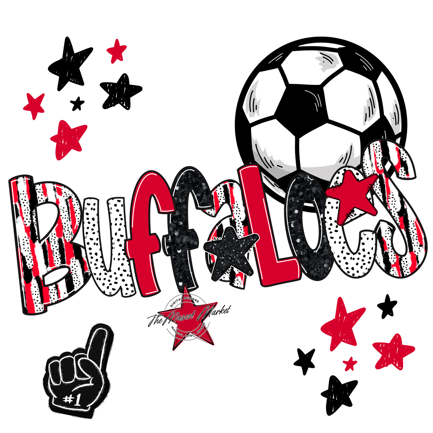 Buffaloes Soccer Scrape-Red