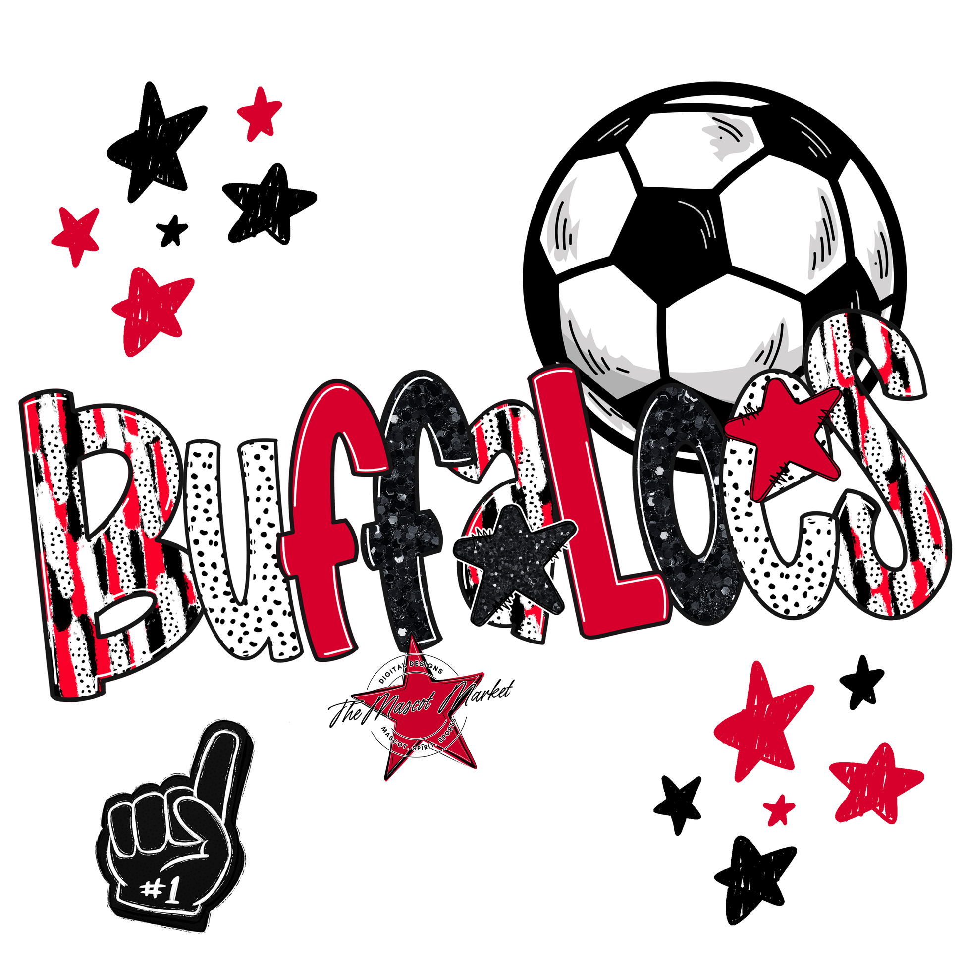 Buffaloes Soccer Scrape-Red