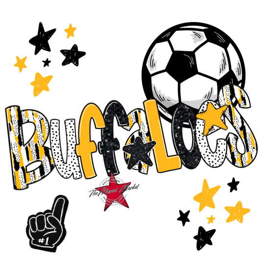 Buffaloes Soccer Scrape-Yellow