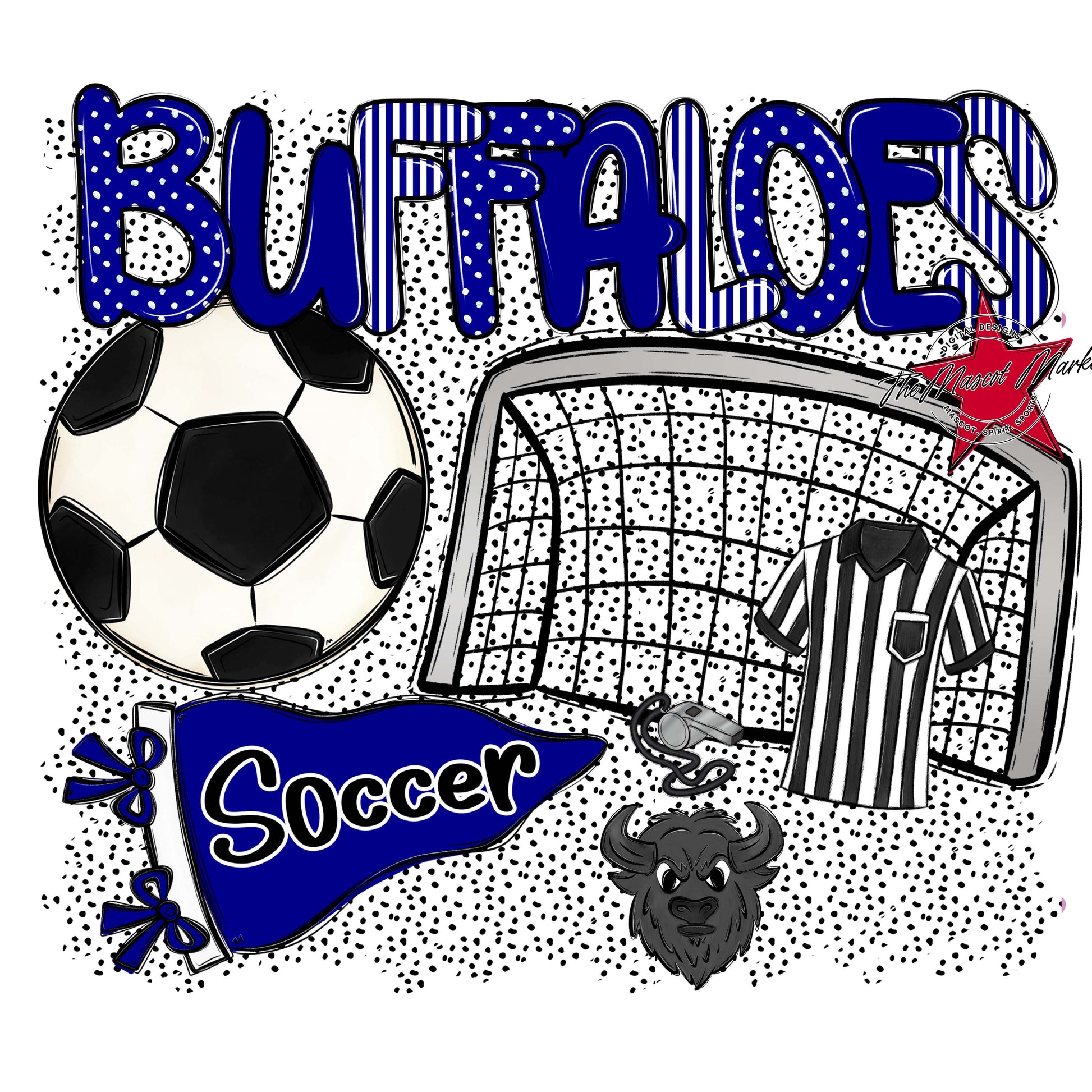 Buffaloes Soccer Spirit-Blue