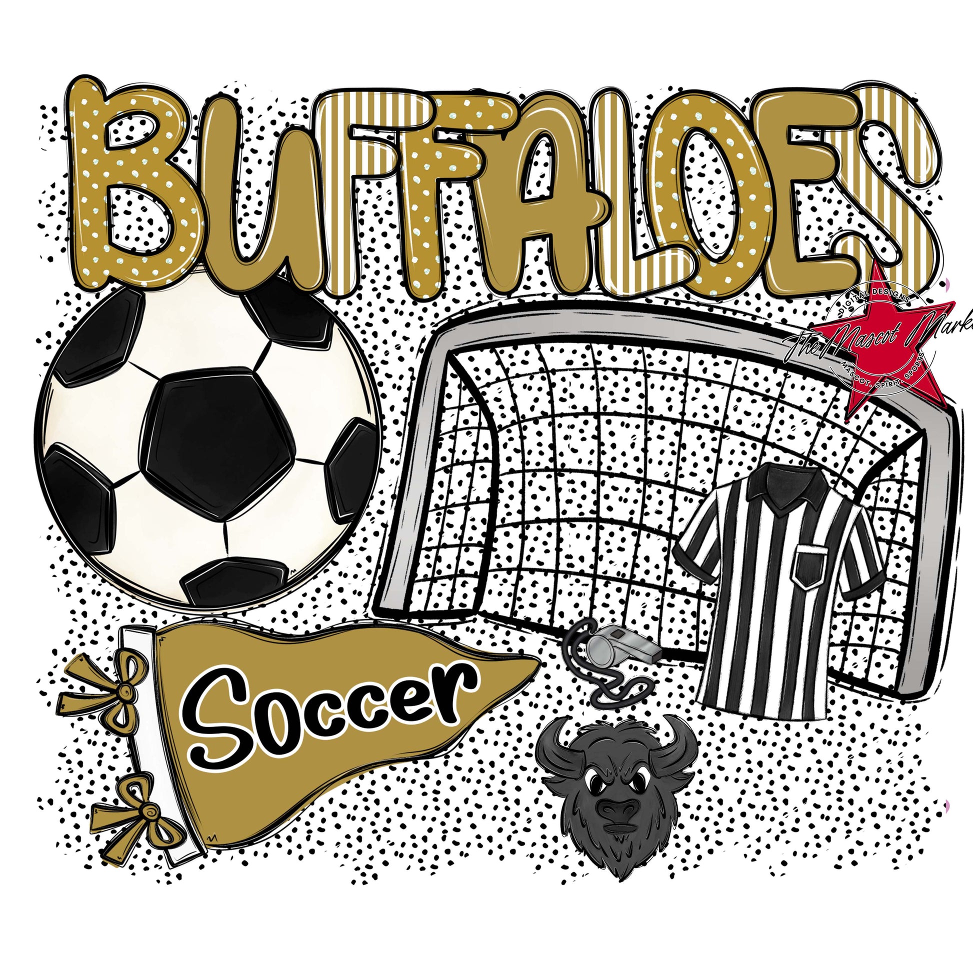 Buffaloes Soccer Spirit-Gold