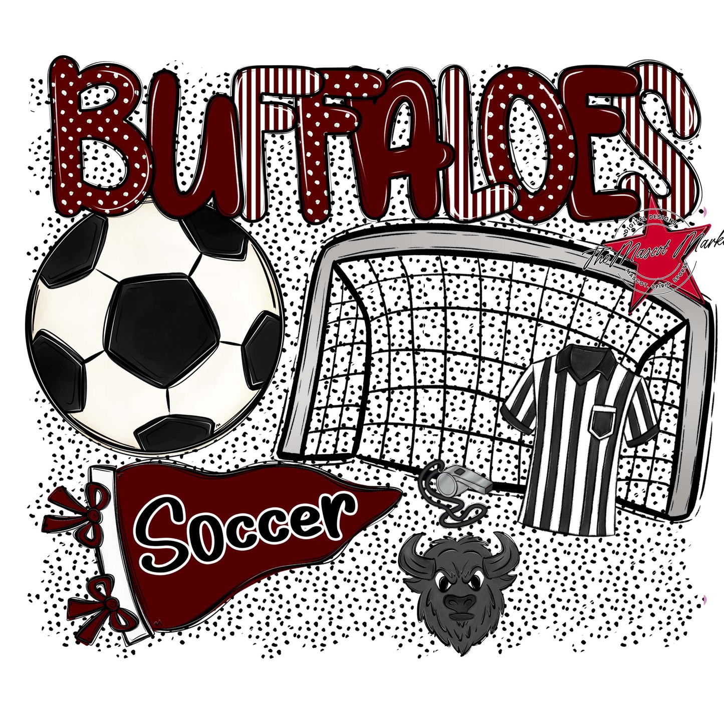 Buffaloes Soccer Spirit-Maroon