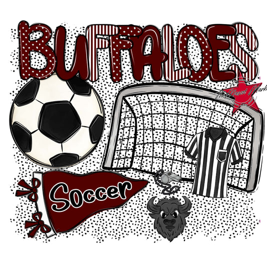 Buffaloes Soccer Spirit-Maroon