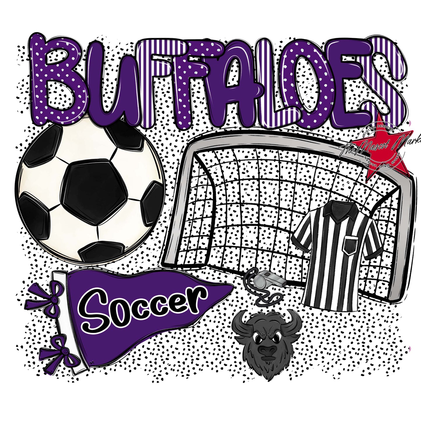 Buffaloes Soccer Spirit-Purple
