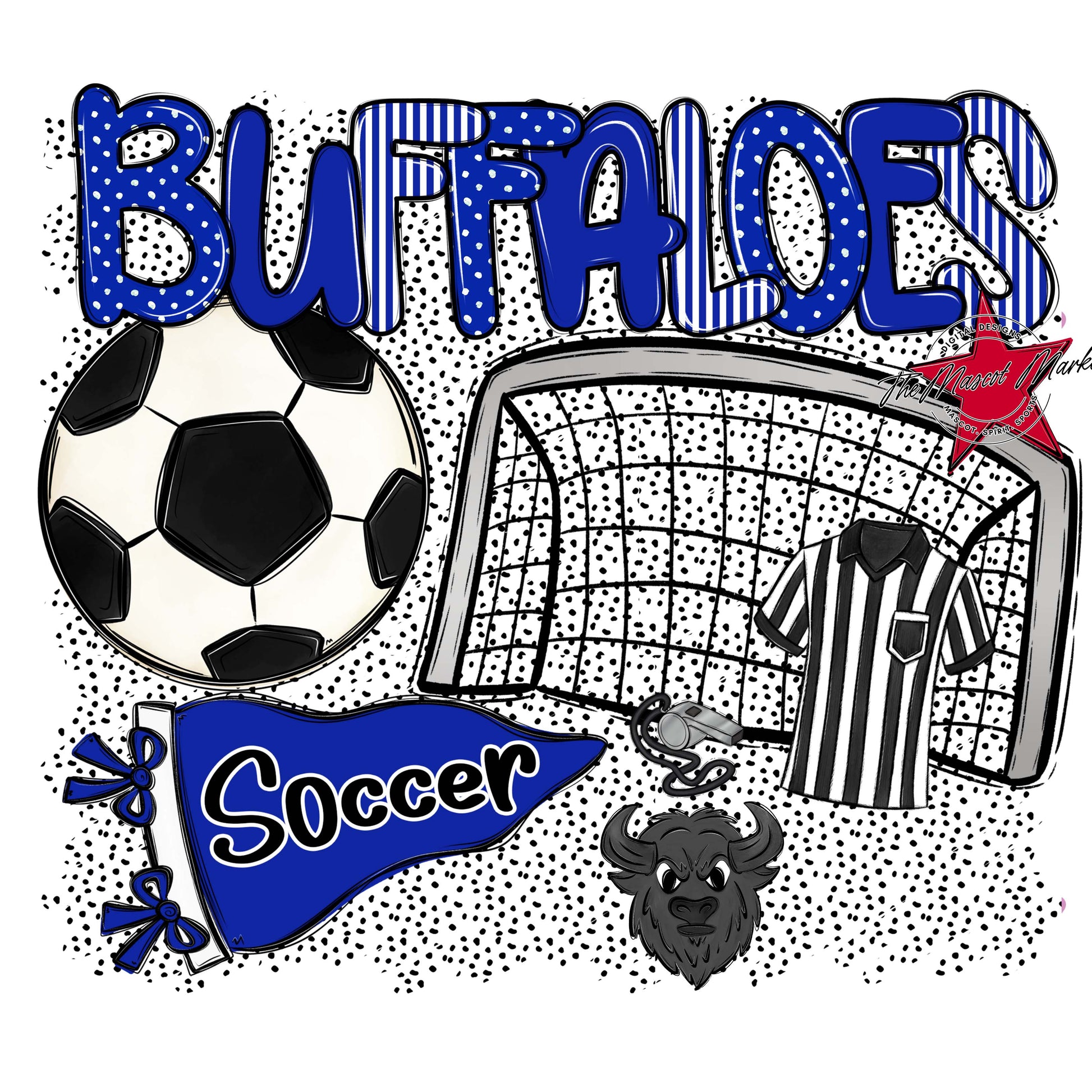 Buffaloes Soccer Spirit-Royal Blue