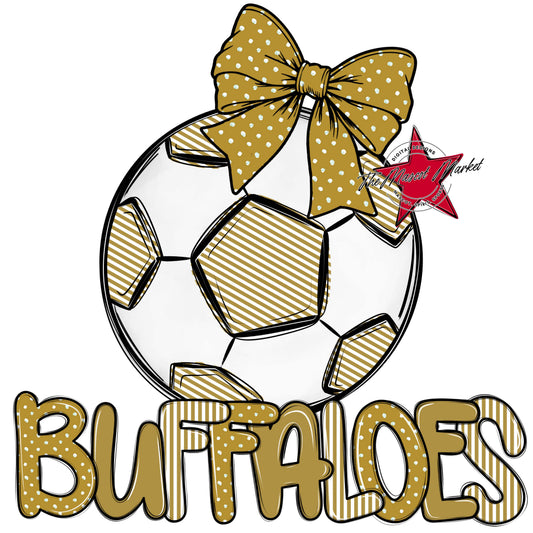 Buffaloes Soccer Spirit Design-Gold