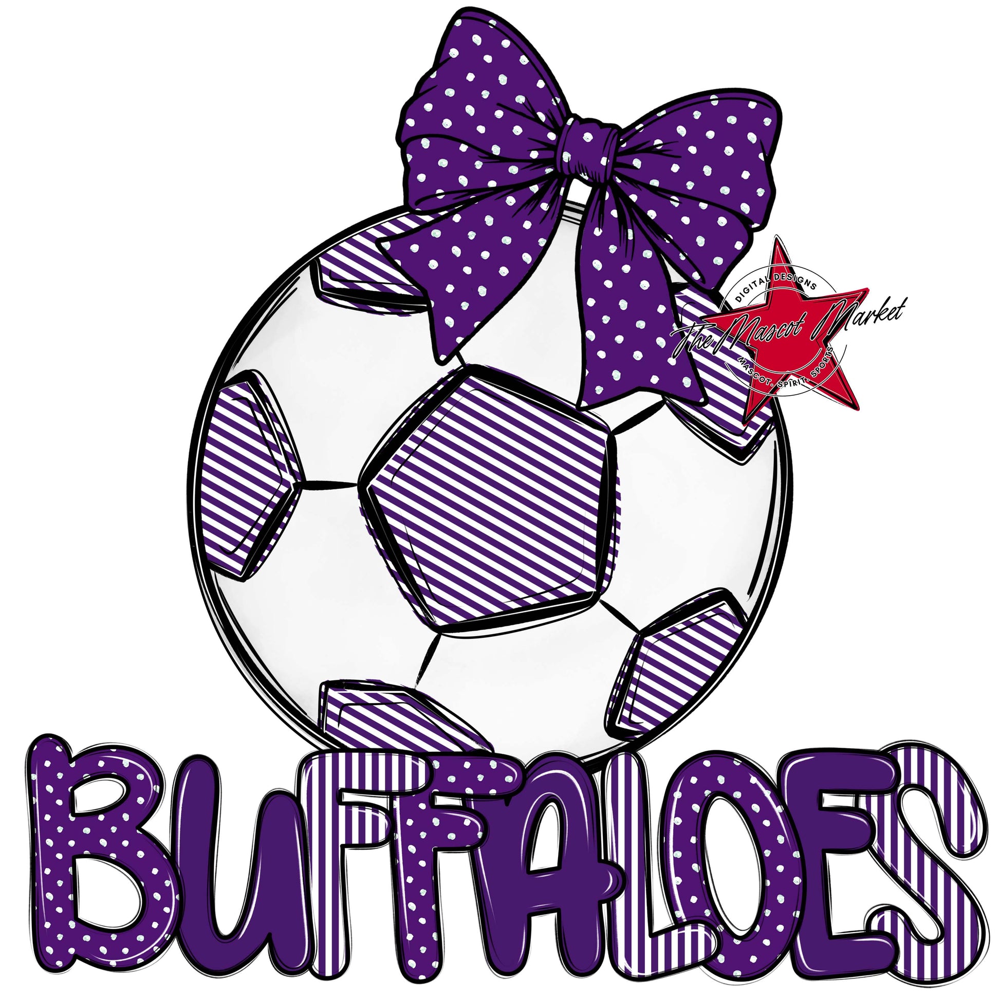 Buffaloes Soccer Spirit Design-Purple