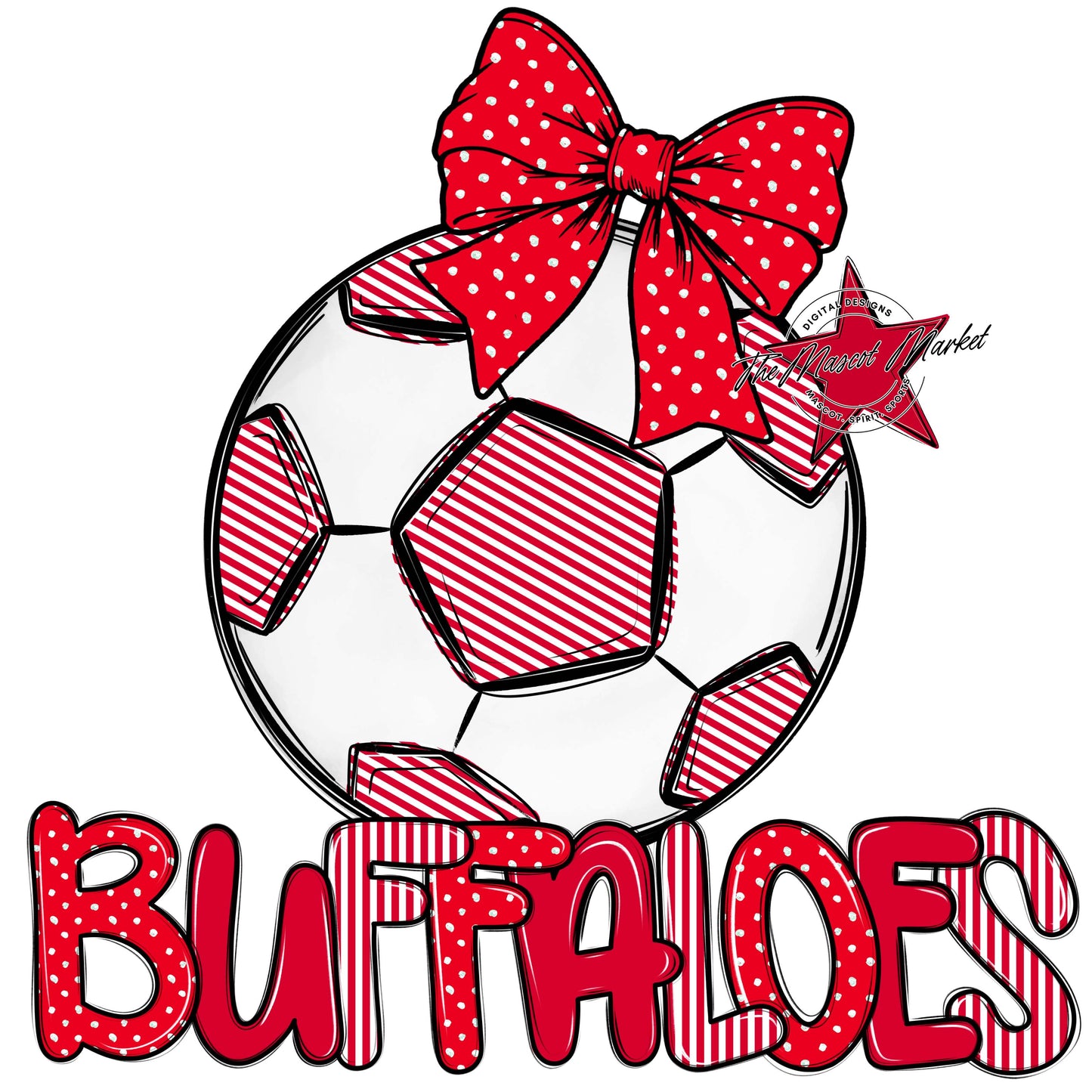 Buffaloes Soccer Spirit Design-Red