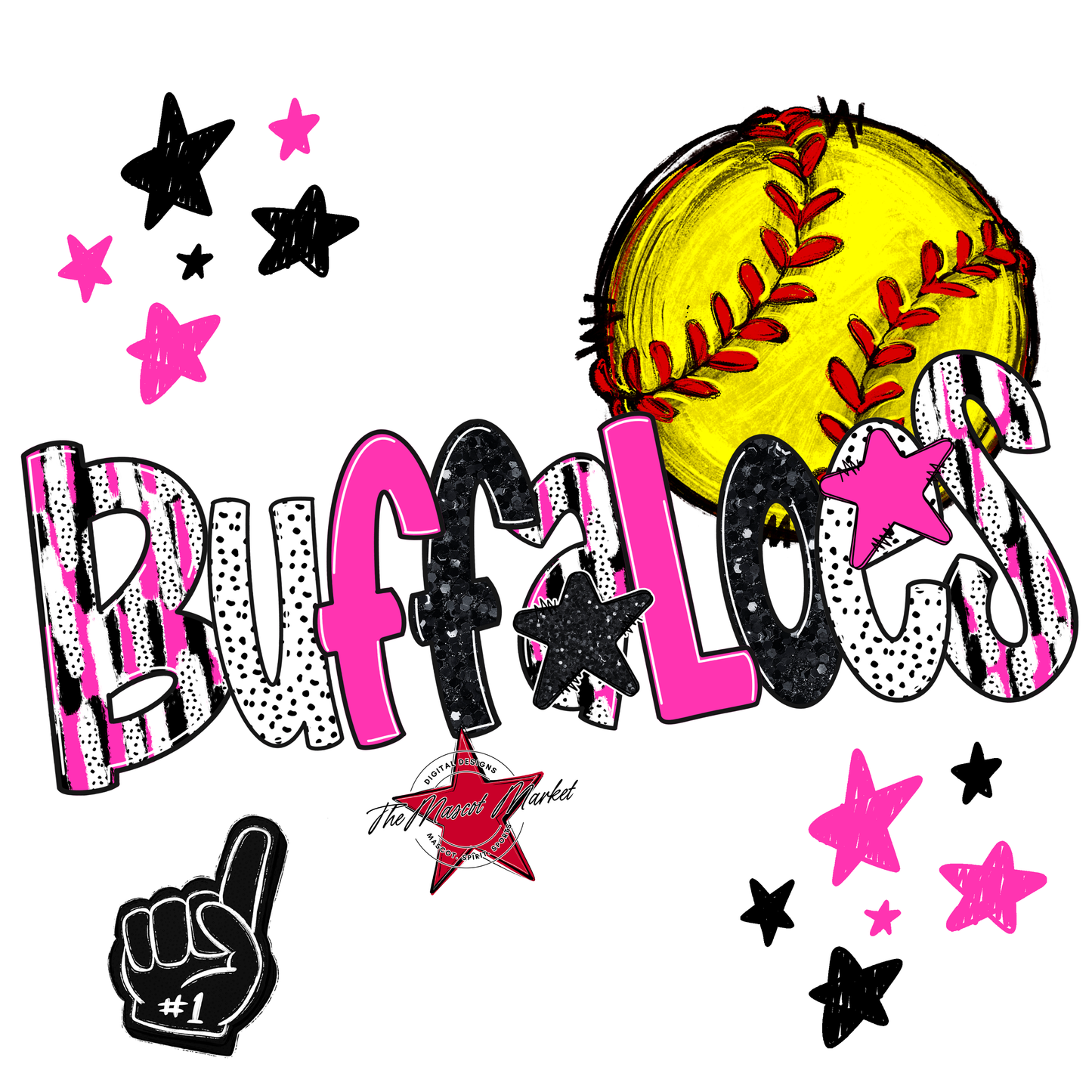 Buffaloes Softball Scrape-Pink