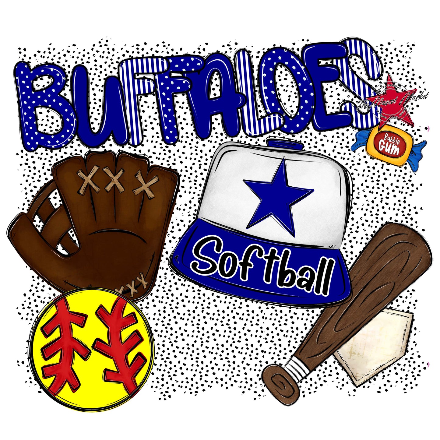 Buffaloes Softball Spirit-Blue